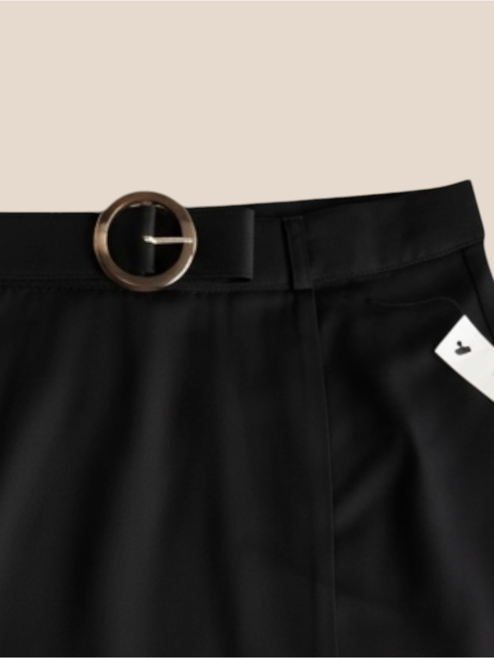 Lani The Label Black Belted Mini Skirt with Front Slits Size L NWT - Picture 4 of 6